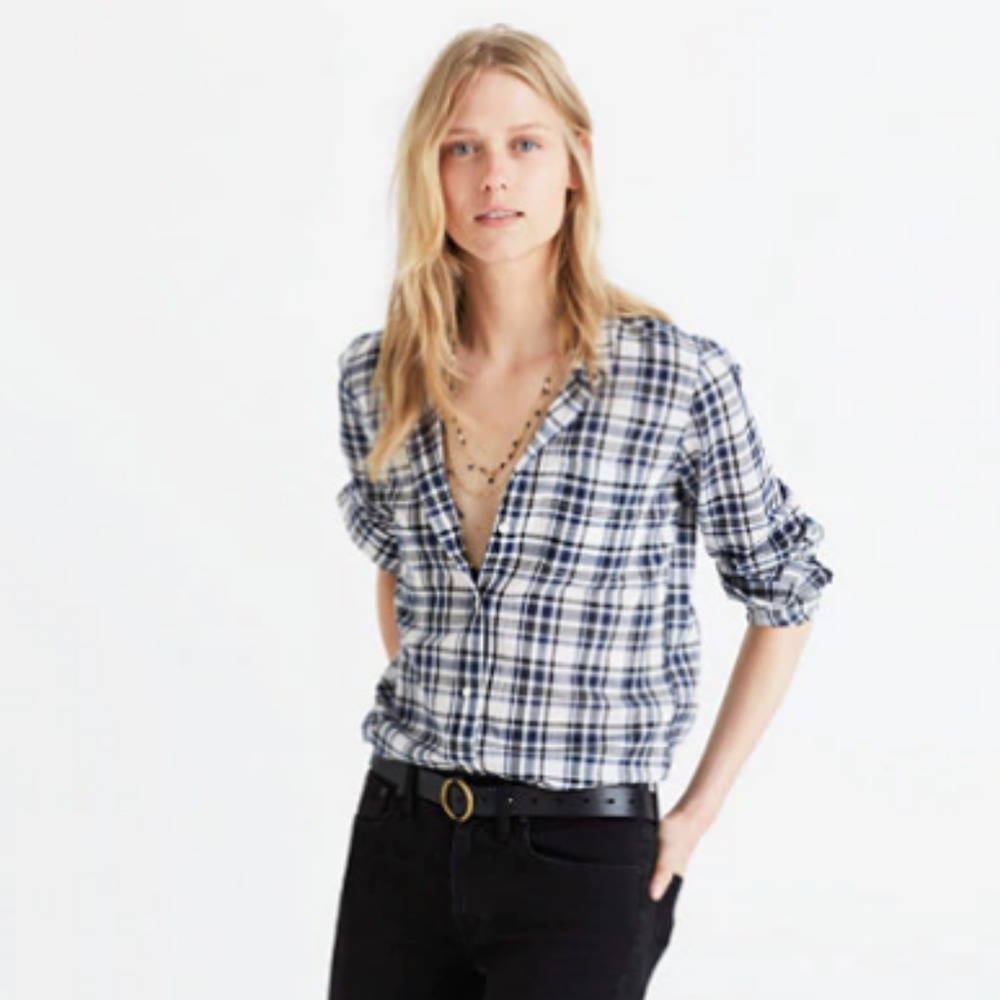 Madewell Plaid Top
